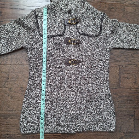 Northern Reflections Marled Brown Knit Cardigan with Hood - Picture 9 of 9